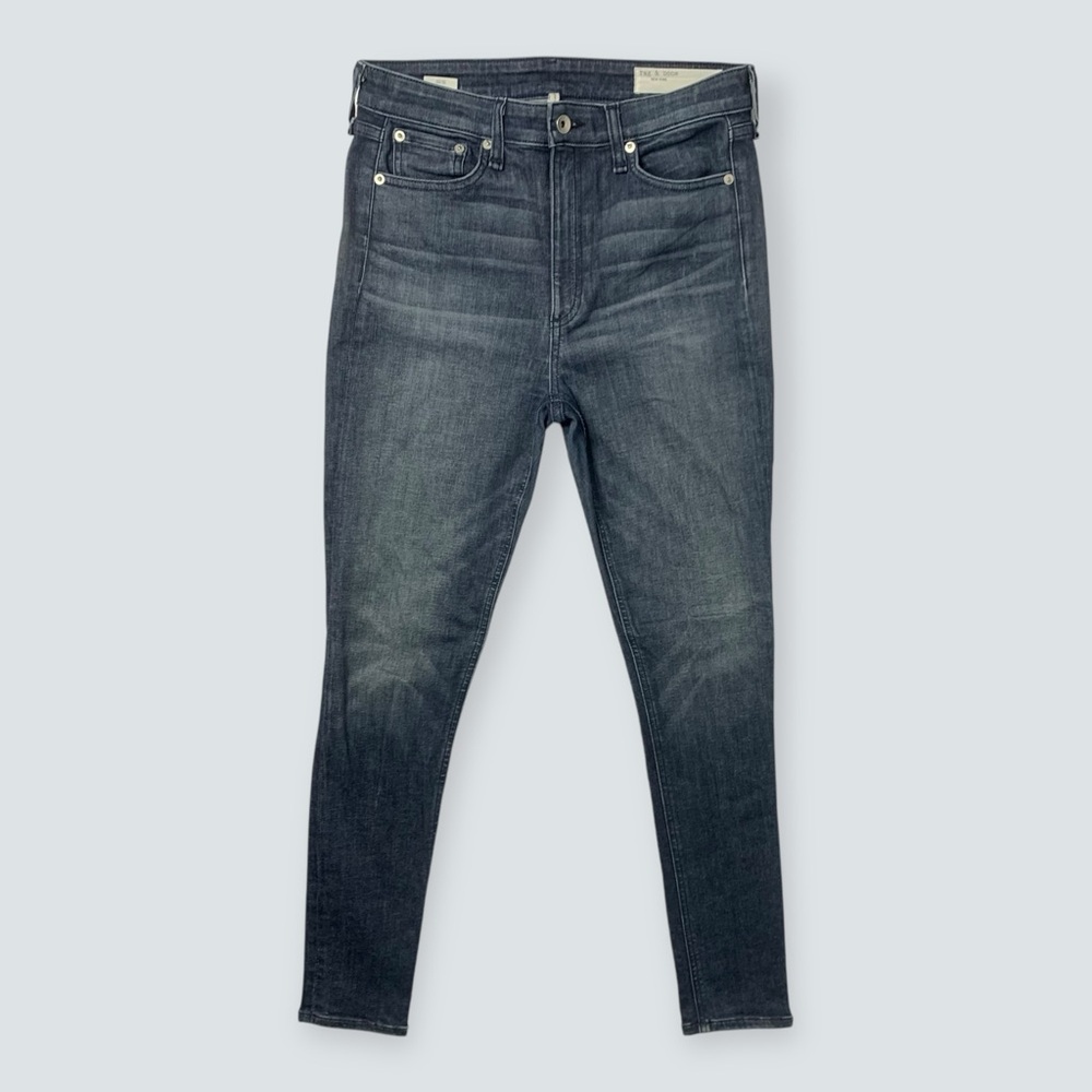 rag & bone NINA HIGH-RISE SKINNY Jeans Size 28 in Gray GRACE BAY Wash in EUC